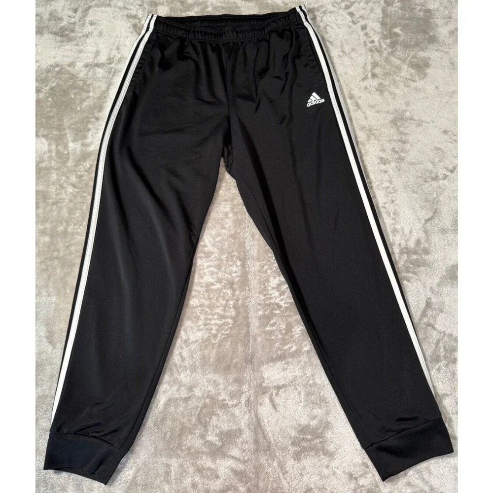 Adidas Originals Classic Black White Jogger 3 Stripe Tricot Track Pants Mens XL